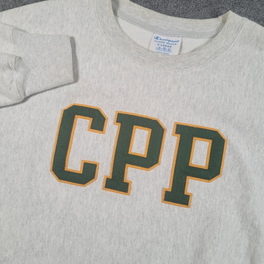 Cal Poly Pomona Crewneck Sweatshirt Mens XL Gray Champion Reverse Weave CPP